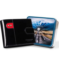 Portfel męski Peterson PTN 22306L-VT-E czarny. Czarne portfele męskie Peterson, bez wzorów, ze skóry. Za 169.99 zł.
