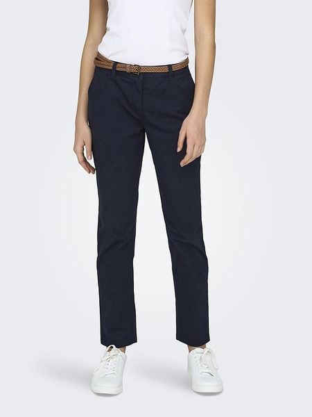 JDY Spodnie chino "Chicago" w kolorze granatowym rozmiar: XL/L32. Niebieskie spodnie materiałowe damskie JDY, bez wzorów, z tkaniny. Za 134.95 zł.
