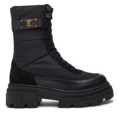 Trapery Tommy Hilfiger. Czarne trapery damskie Tommy Hilfiger, bez obcasa. Za 899.99 zł.