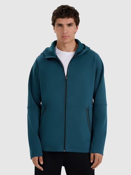 4F Bluza dresowa rozpinana z kapturem męska - granatowa S. Niebieskie bluzy z kapturem męskie 4f, m, z dresówki. Za 229.99 zł.