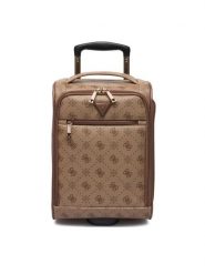 Guess Walizka kabinowa TWGP98 90971 Beżowy. Brązowe walizki Guess, z aplikacjami, ze skóry. Za 489.99 zł.