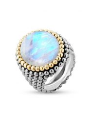 Nomad Pozłacany pierścionek z kamieniem księżycowym rozmiar: 60. Niebieskie pierścionki damskie Nomad, z kamieniem księżycowym, pozłacane. Za 378.54 zł.