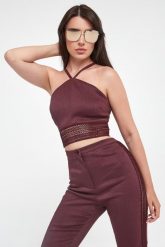 Top damski lniany PATRIZIA PEPE. Topy damskie Patrizia Pepe, bez wzorów, ze lnu, bez kołnierzyka. W wyprzedaży za 716.23 zł.