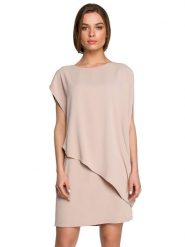 Stylove Sukienka w kolorze beżowym rozmiar: M. Brązowe sukienki damskie Stylove, na co dzień, m, bez wzorów, bez kołnierzyka, bez ramiączek, mini, proste. Za 219.60 zł.