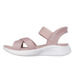 Sandały Skechers Model Slip - Ins Ultra Flex 3.0 Kolor Rose. Czerwone trampki i tenisówki damskie Skechers, bez wzorów, z tkaniny. Za 291.99 zł.