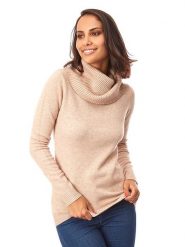 Soft Cashmere Golf w kolorze beżowym rozmiar: 38/40. Brązowe golfy damskie Soft Cashmere, bez wzorów, z kaszmiru, bez ramiączek. Za 143.95 zł.