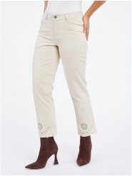 Orsay Dżinsy - Slim fit - w kolorze kremowym rozmiar: 38. Brązowe jeansy damskie ORSAY. Za 131.74 zł.