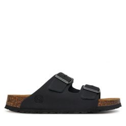 Klapki Dr. Brinkmann. Czarne klapki damskie Dr. Brinkmann, bez wzorów, bez obcasa. Za 269.99 zł.