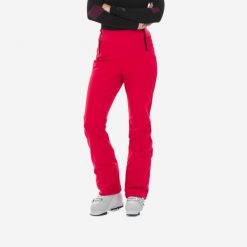 Spodnie narciarskie damskie Wedze 500 slim. Czerwone spodnie dresowe damskie WED'ZE, bez wzorów, z materiału, sportowe. Za 299.99 zł.