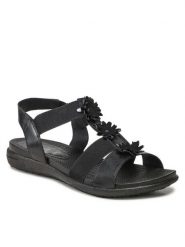 Go Soft Sandały WI16-5702-01 Czarny. Czarne sandały damskie GO SOFT, bez wzorów, ze skóry, bez obcasa, na płaskiej podeszwie. Za 169.99 zł.