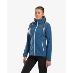 Damska kurtka softshell Kilpi RAVIA-W. Niebieskie kurtki damskie Kilpi, xs, bez wzorów, z softshellu, bez kaptura. Za 390.00 zł.