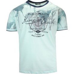 T-Shirt Miętowy z Nadrukiem, Męski, Koszulka, Krótki Rękaw, U-neck. Zielone t-shirty męskie MCL, na lato, m, bez wzorów, z bawełny, bez kołnierzyka. Za 119.00 zł.