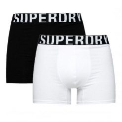 Bokserki z bawełny organicznej Superdry Dual Logo (x2). Białe bokserki męskie Superdry., bez wzorów, z bawełny. Za 126.15 zł.