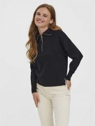 Vero Moda Sweter "Saba" w kolorze czarnym rozmiar: XL. Czarne golfy damskie Vero Moda, xl, bez wzorów, ze splotem, bez ramiączek. Za 79.03 zł.