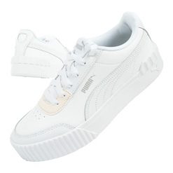 Buty sportowe damskie Puma Carina Lift. Białe buty sportowe na co dzień damskie Puma, bez wzorów, z materiału. Za 236.35 zł.