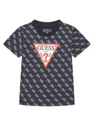 Guess T-Shirt N5YI04 K8HM4 Granatowy Regular Fit. Niebieskie t-shirty chłopięce Guess, z aplikacjami, z bawełny, bez ramiączek. Za 69.99 zł.
