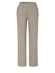 Relaxed by TONI Spodnie "Scarlet" w kolorze czarno-kremowym rozmiar: 44. Brązowe spodnie materiałowe damskie Relaxed by TONI, bez wzorów, z materiału, z podwyższonym stanem. Za 178.37 zł.