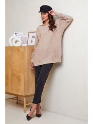 Soft Cashmere Sweter w kolorze jasnobrązowym rozmiar: 34/36. Brązowe swetry klasyczne damskie Soft Cashmere, z kaszmiru, bez kołnierzyka. Za 117.73 zł.