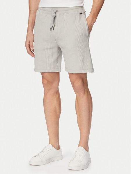 BOSS Szorty sportowe Structure 50540581 Szary Regular Fit. Szare szorty męskie Boss, l, z syntetyku. Za 379.99 zł.