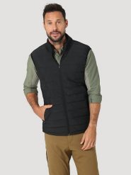 WRANGLER ATHLETIC HYBRID MĘSKA KAMIZELKA BEZRĘKAWNIK VEST BLACK W4G7Y3101 112324320. Czarne kamizelki męskie Wrangler, m, z puchu. Za 239.99 zł.