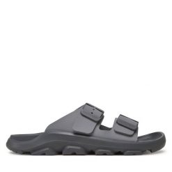 Klapki Birkenstock. Szare klapki damskie Birkenstock, bez wzorów, bez obcasa. Za 309.99 zł.