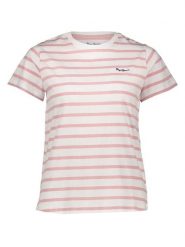 Pepe Jeans Koszulka w kolorze jasnoróżowo-białym rozmiar: M. Białe bluzki damskie Pepe Jeans, m, bez wzorów, z bawełny, bez kołnierzyka, bez ramiączek. Za 104.89 zł.