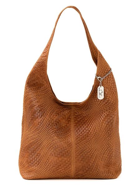 Anna Morellini Skórzana torebka "Palladia" w kolorze jasnobrązowym - 38 x 30 x 2 cm rozmiar: onesize. Brązowe torebki klasyczne damskie Anna Morellini, bez wzorów, z materiału, bez dodatków. Za 295.86 zł.