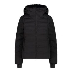 Kurtka damska narciarska CMP 34W4406. Czarne kurtki damskie CMP, s, bez wzorów, z lycry, z kapturem, narciarskie. Za 659.99 zł.