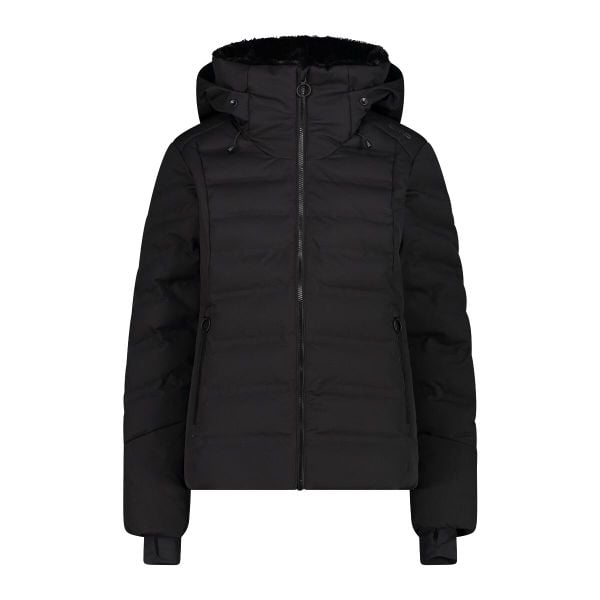 Kurtka damska narciarska CMP 34W4406. Czarne kurtki damskie CMP, s, bez wzorów, z lycry, z kapturem, narciarskie. Za 659.99 zł.