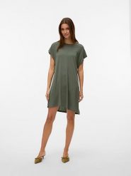 Vero Moda Sukienka w kolorze khaki rozmiar: XS. Brązowe sukienki damskie Vero Moda, na co dzień, xs, bez wzorów, bez kołnierzyka, bez ramiączek, mini, proste. Za 65.85 zł.