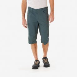 Bermudy turystyczne męskie Quechua NH500 Fresh. Zielone szorty męskie QUECHUA, bez wzorów, z bawełny, sportowe. Za 99.99 zł.