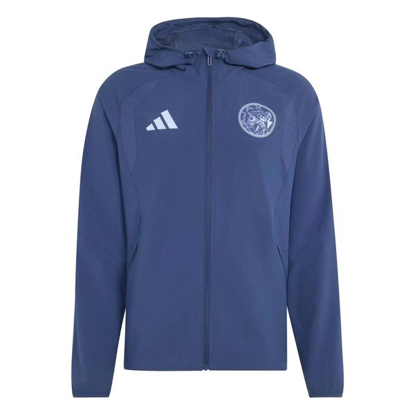 Kurtka dresowa Ajax Amsterdam 2026/27. Niebieskie kurtki męskie Adidas, xl, bez wzorów, z dresówki, na fitness i siłownię. Za 386.50 zł.