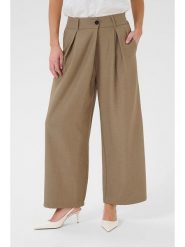 CULTURE Spodnie w kolorze szarobrązowym rozmiar: 40. Brązowe spodnie materiałowe damskie Culture, bez wzorów, z materiału, z podwyższonym stanem. Za 130.50 zł.