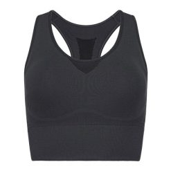 Stanik sportowy damski FLEX Seamless. Czarne biustonosze sportowe damskie HEAD, bez wzorów, z dzianiny. Za 277.50 zł.