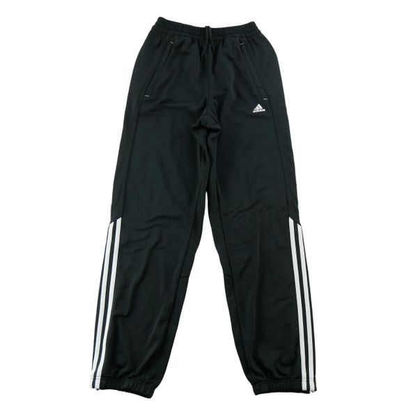 Second life - Spodnie dresowe męskie z ściągaczami przy kostkach - Jak nowy. Czarne spodnie sportowe męskie Adidas, z dresówki. Za 85.16 zł.