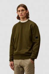 C.P. COMPANY Zielona męska bluza Crew Neck. Zielone bluzy bez kaptura męskie C.P. Company, m, z bawełny. W wyprzedaży za 629.99 zł.