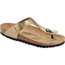 Japonki damskie Birkenstock Gizeh. Żółte klapki damskie Birkenstock, bez wzorów, z materiału, bez obcasa. Za 442.00 zł.