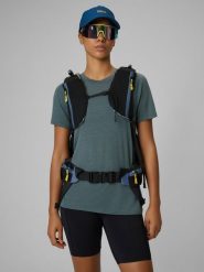 4F Koszulka trekkingowa z wełną merino damska - khaki XS. Brązowe bluzki damskie 4f, l, bez wzorów, z tkaniny, wizytowe, bez kołnierzyka, bez ramiączek. Za 199.99 zł.