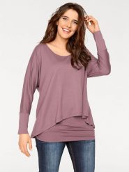 Heine Koszulka w kolorze szaroróżowym rozmiar: 40. Różowe bluzki damskie Heine, bez wzorów, bez kołnierzyka. Za 126.99 zł.