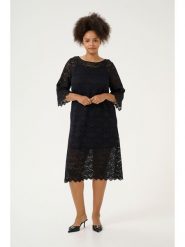 KAFFE curve Sukienka "Jaida" w kolorze czarnym rozmiar: S. Czarne sukienki damskie KAFFE curve, na co dzień, s, bez wzorów, z koronki, bez kołnierzyka, bez ramiączek, midi, proste. Za 152.99 zł.