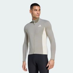 Koszulka z długim rękawem Tempo 3-Stripes Cycling. Szare koszulki męskie z długim rękawem Adidas, m, z dzianiny. Za 529.00 zł.