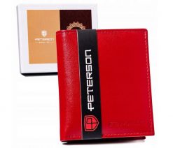 Portfel skórzany Peterson [DH] PTN RD-230-GCL czerwony. Czerwone portfele damskie Peterson, bez wzorów, ze skóry. Za 49.99 zł.