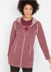 Długa bluza rozpinana z polaru, z kapturem. Czerwone bluzy z kapturem damskie bonprix, z polaru. Za 169.99 zł.