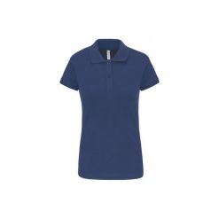 Damska koszulka polo Kariban Brooke. Fioletowe bluzki damskie KARIBAN, bez wzorów, eleganckie, bez kołnierzyka, bez ramiączek. Za 98.50 zł.