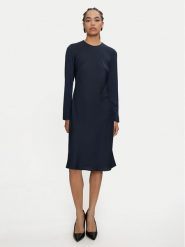 Calvin Klein Sukienka codzienna K20K207683 Granatowy Regular Fit. Niebieskie sukienki damskie CALVIN KLEIN, na co dzień, bez wzorów, z syntetyku, bez kołnierzyka, bez ramiączek, proste. Za 499.99 zł.