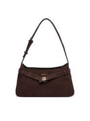 Guess Torebka Ella HWSG97 54180 Brązowy ciemny. Brązowe torebki klasyczne damskie Guess, z aplikacjami, z materiału, bez dodatków. Za 544.99 zł.