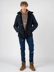 Guess Kurtka "Reversible" | M1BL56WEA80 | Mężczyzna | Granatowy. Niebieskie kurtki męskie Guess, m, z aplikacjami, z dzianiny, bez kaptura. W wyprzedaży za 499.00 zł.