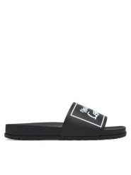 Versace Jeans Couture Klapki 78VA3SQ2 Czarny. Czarne klapki damskie Versace Jeans Couture, bez wzorów, z jeansu, bez obcasa. Za 229.99 zł.