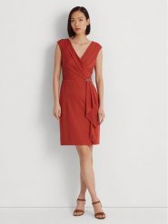 Lauren Ralph Lauren Sukienka koktajlowa 253906356003 Czerwony Regular Fit. Czerwone sukienki damskie Lauren Ralph Lauren, bez wzorów, z syntetyku, wizytowe, bez kołnierzyka, bez ramiączek. Za 819.99 zł.