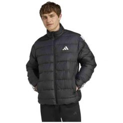 Kurtka męska adidas Essentials 3-Stripes. Czarne kurtki treningowe męskie Adidas, na zimę, l, bez wzorów, z materiału, climawarm (adidas). Za 398.99 zł.